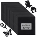 40 Pcs Stiff Felt Fabric Sheet for Crafts, 1mm Thick and 12”x12”Black Felt by Tiparts