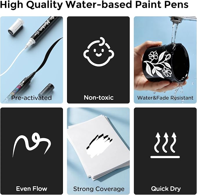 Betem Dual Tip Acrylic Paint Pens, Acrylic Markers - Image 3