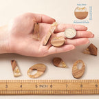 FASHEWELRY 20Pcs Resin Wooden Earring Pendants 10 Styles Gold Teardrop - Image 6