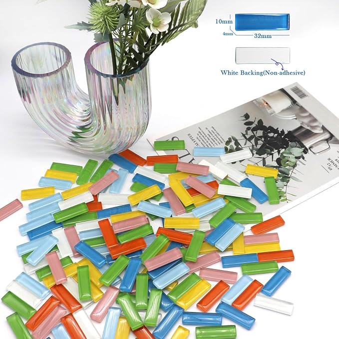 LITMIND 162Pcs / 1.1LB Mixed Colors Mosaic Glass Tiles - Image 4