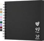 Scrapbook 7x7 Inch DIY Scrapbook Album Hardcover Kraft Paper 40 pages/20 sheets by Hiwhy