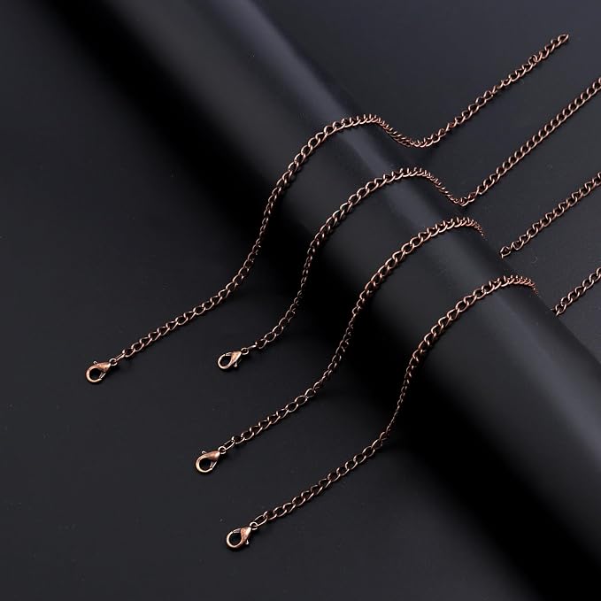 Lemonkey 33 Feet Metal Red Copper Necklace Chains Curb Links Chains Bulk - Image 4