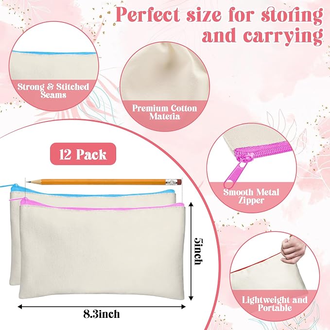 Legigo Blank Canvas Bag Zipper Pouch Makeup Bags Bulk - Image 2