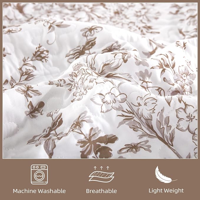 WONGS BEDDING King Size Quilt Set, Botanical Quilt - Image 5