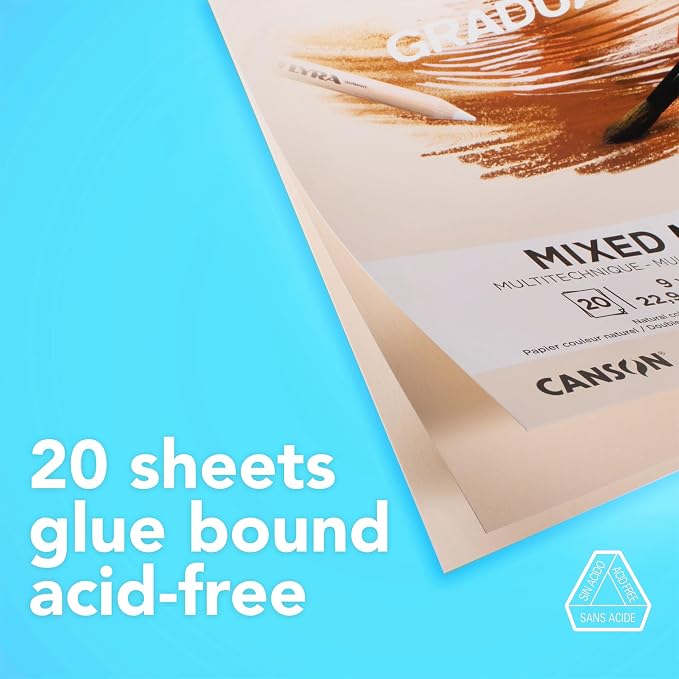 Canson Graduate Natural Mixed Media Pad, 9x12 inch, 20 Sheets | Artist Paper - Image 3