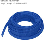 uxcell PET Expandable Sleeving 25ft 1/2" Blue Cable Management Sleeve Cord - Image 3