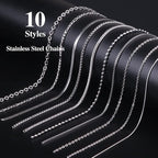 Ecoofor Necklace Chains for Jewelry Making, 82 Feet 10 Rolls Stainless Steel - Image 2