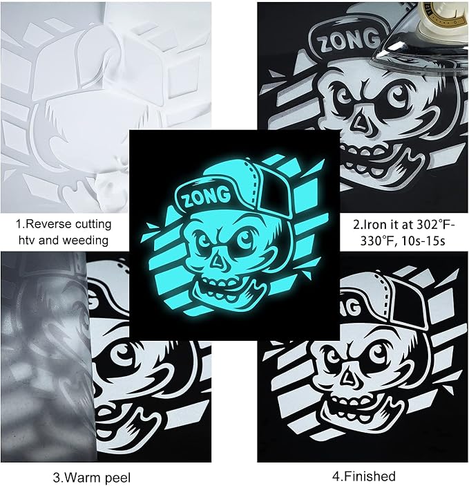 FUNKAKA Glow in The Dark Heat Transfer Vinyl Roll, Glow in The Dark HTV Vinyl - Image 5