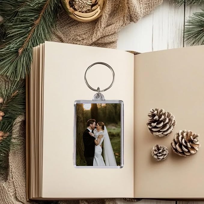 REDANHA 12pcs Acrylic Photo Frame Keychain Holder 2 x 3 In Picture Insert Blank - Image 5