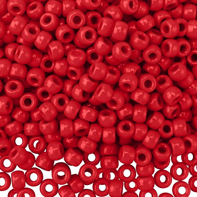 QPIXVB 1100PCS Red Pony Beads, Beads by QPIXVB