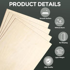 30 Pack Basswood Sheets, Smooth Surface, Uniform Thickness, No Burrs, No Warping - Image 3