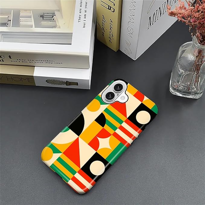 ZHEGAILIAN Case for iPhone 16, Geometric Colors Durable Shockproof Silicone + - Image 3
