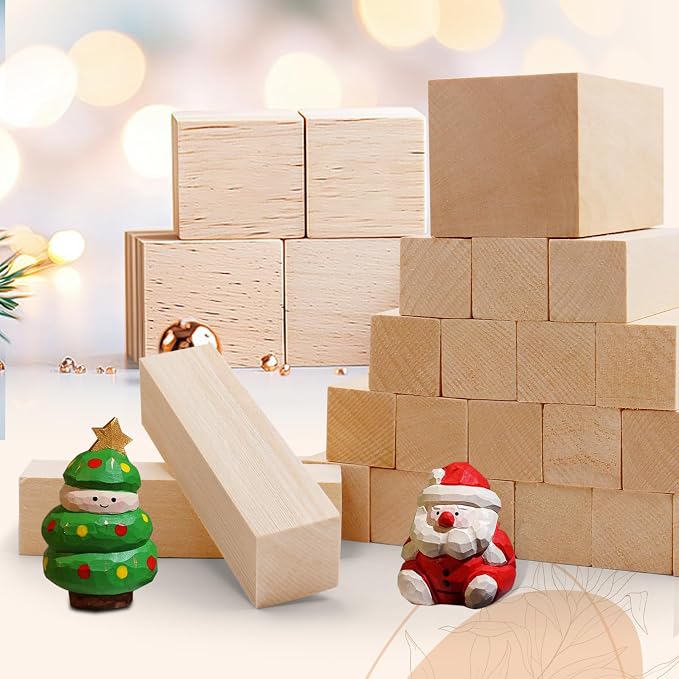 Basswood Carving Blocks for Crafts, Cymuber 24 PCS Whittling Wooden Blockss Kit - Image 7