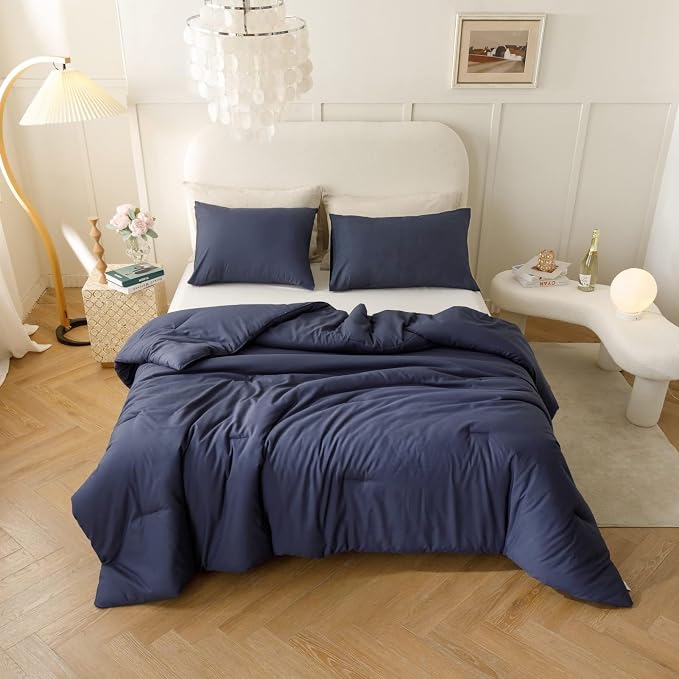 ROSGONIA Oversized Queen Comforter Navy Blue - Image 7