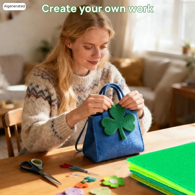 24 Pcs Green Felt Fabric Sheets, 8 Inch X 12 Inch 1mm Craft Felt, Felt Sheets - Image 6