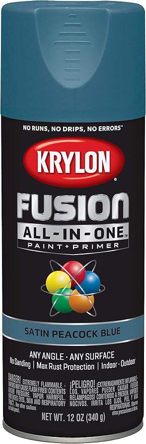Krylon Fusion All-In-One 12 Oz. Satin Spray Paint, Peacock Blue - Image 3