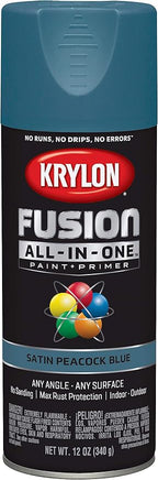 Krylon Fusion All-In-One 12 Oz. Satin Spray Paint, Peacock Blue - Image 3