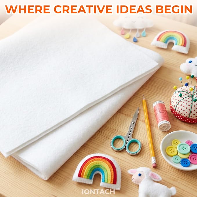 IONTACH 18" X 18" Soft Felt Sheets 1.6mm Thick | Acrylic Felt Fabric Sheets - Image 7
