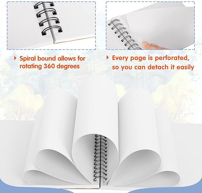 FIXSMITH 5.5"X8.5" Sketch Book | 160 Sheets | 2 Pack Sketchbooks | Top Spiral - Image 5