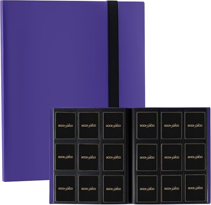 Card Binder 9 Pocket Storage 360 Card Binder, Trading Card Binder Senior and by BOOMIBOO