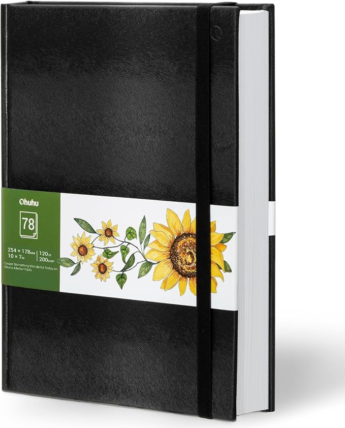 Ohuhu Marker Pads Art Sketchbook, 120 LB/200 GSM Drawing Papers, 78 Sheets/156 by Ohuhu