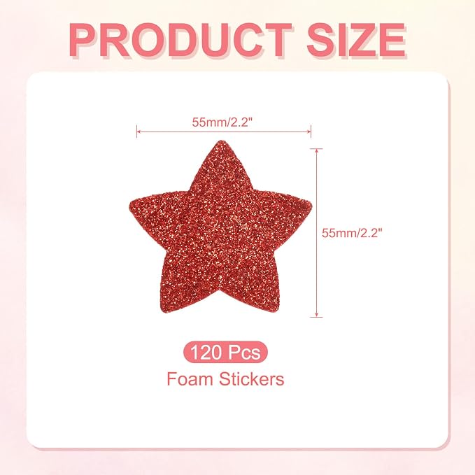 PATIKIL 2.2"x2.2" Star Foam Stickers - Image 2