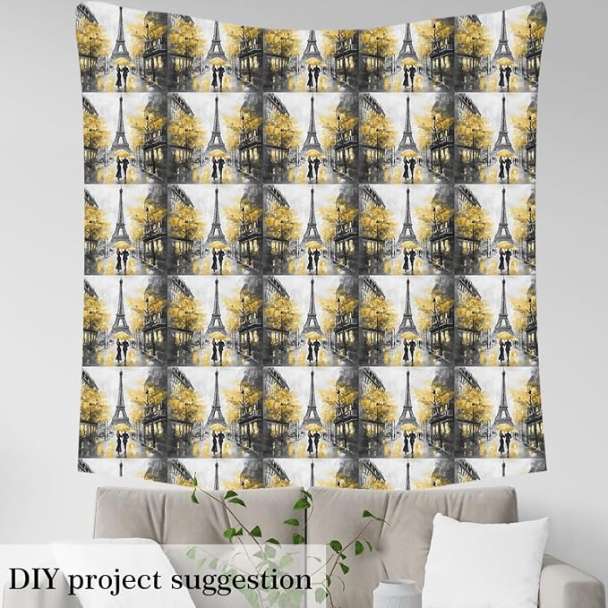 Erosebridal Eiffel Tower Soft Not Stretchy Decor Couple Valentine Flannel - Image 3