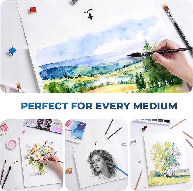 Watercolor Paper Block 11x15 Inch, Fuumuui 100% Cotton Watercolor Paper Pad of - Image 7
