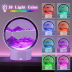 Moving Sand Art Picture Round Glass 3D Deep Sea Sandscape in Motion Display - Image 2