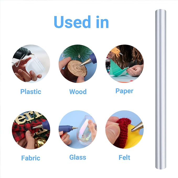 Metallic Silver Hot Glue Sticks Mini, Small Adhesive Glue Sticks - Image 6