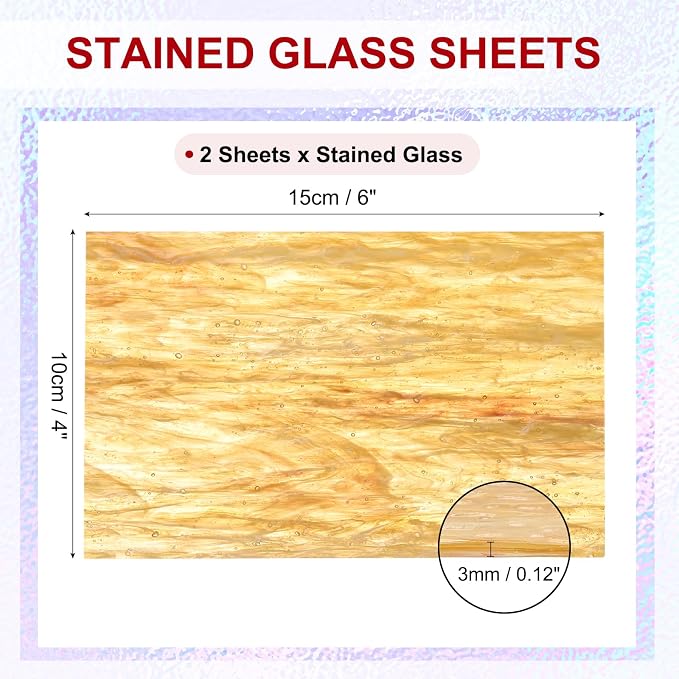PATIKIL 4 x 6 Inch Transparent Stained Glass Sheets, 2 Sheets Mosaic Glass - Image 2