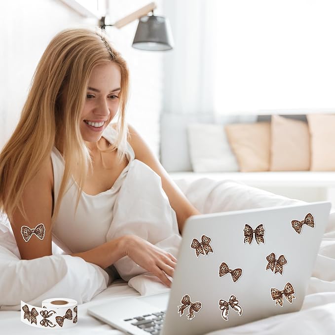 Trendy Cheetah Bow Stickers - Image 4