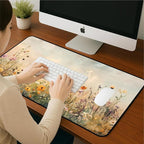 Beige Watercolor Flower Desk Mat, Oil Painting Style Desk Matt, Plant Flower - Image 7