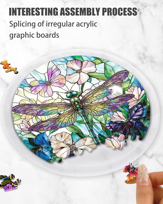 Acrylic Puzzle Suncatcher, Stained Glass Style Art DIY Puzzle - Image 2