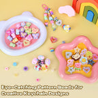 Ecoofor 633 PCS Beaded Keychain Making Kit, Acrylic Alphabet Letter Beads - Image 5
