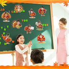 Gersoniel 72 Pcs Kid Fall Turkey Decor Fall Pumpkin Bulletin Board Cutout | - Image 3