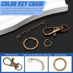 Glarks 125pcs Bronze Keychain Making Kit, Keychain Craft Supplies Including Key - Image 3