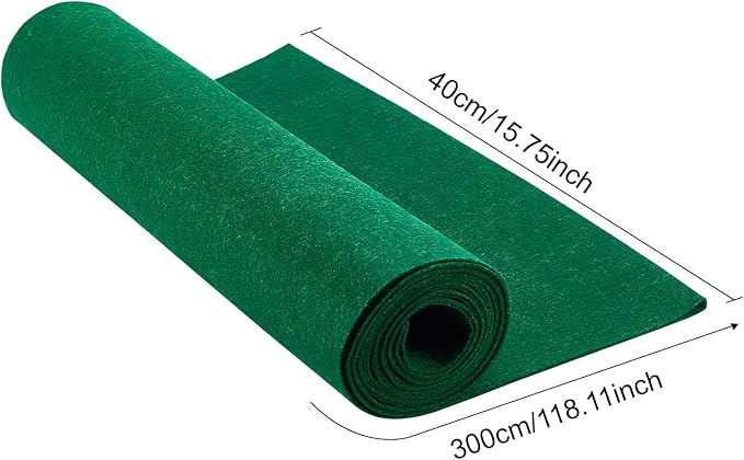 BENECREAT 10FT 15.75 Inch Wide Green Felt Fabric Sheet Nonwoven Felt Roll - Image 2