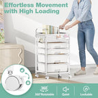 4 Drawer Rolling Storage Cart - Image 5