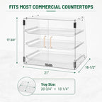 YBSVO 3-Tier Commercial Bakery Display Case | Countertop Pastry Showcase - Image 5