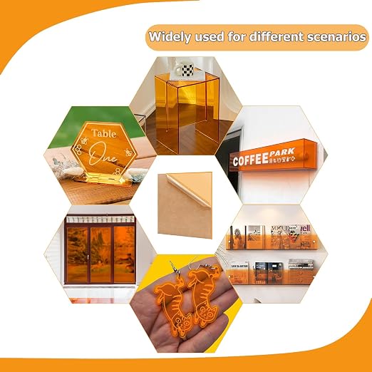 2 Pack 8'' x 12'' Translucent Orange Acrylic Sheet, 3mm Thick Acrylic - Image 6