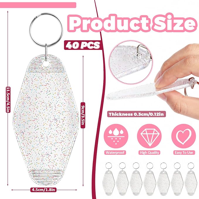 LOTMER 20/30/40/80 PCS Hotel Keychain Blank - Image 2
