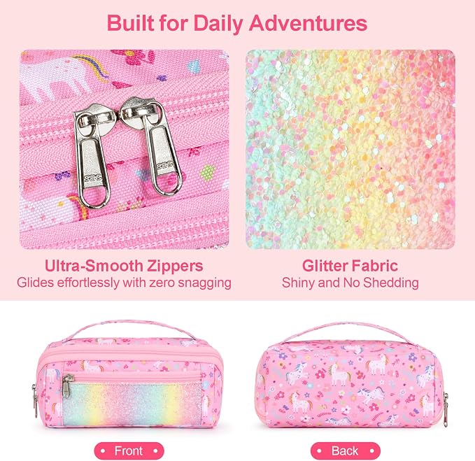 Large Pencil Case for Girls, Aesthetic Pencil Pouch for School, Wide Opening - Image 6