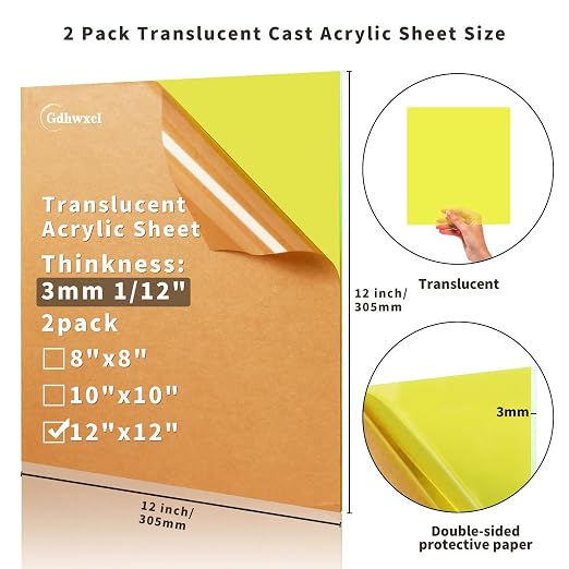 Translucent Acrylic Sheet 1/8 Thick - Image 2
