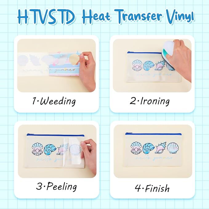 HTVSTD Ocean Summer Heat Transfer Vinyl 8Sheets 12×10in Iron on Vinyl | Sea - Image 3