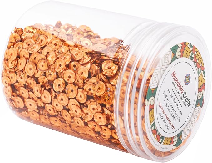 Mandala Crafts 20000 Holographic Rose Gold Sequins - Image 4