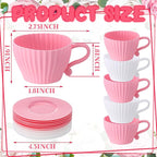 Vesici 24 Pcs Silicone Teacup Cupcake Molds Muffin Cups - Image 4