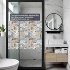 DKTIE Vintage Nature Art Tile Seamless Pattern Bathroom Window Privacy Film - Image 2