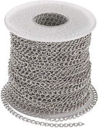 Pandahall 82 Feet/25M Soldered 304 Stainless Steel Curb Chains 4x3x0.6mm by PHPandaHall