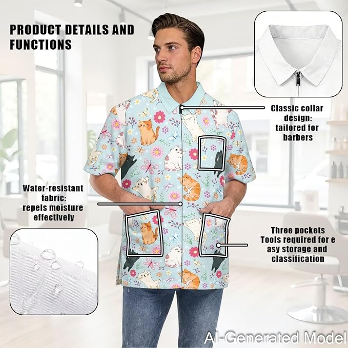 Professional Grooming Smock Unisex, Water Resistant Anti-Static | Hairdresser - Image 5